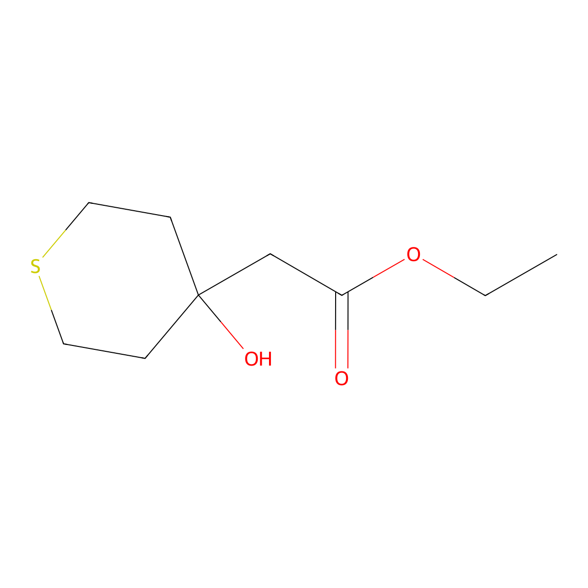 Ethyl 2-(4-hydroxythian-4-yl)acetate molecular structure, CAS 1250368-70-7