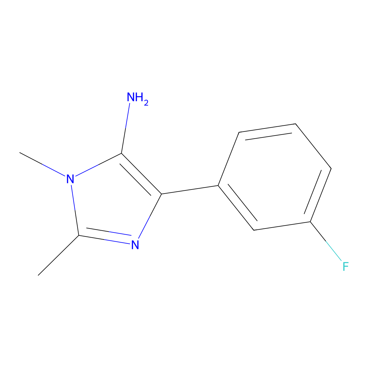 4-(3-Fluorophenyl)-1,2-dimethyl-1H-imidazol-5-amine molecular structure, CAS 1250369-10-8