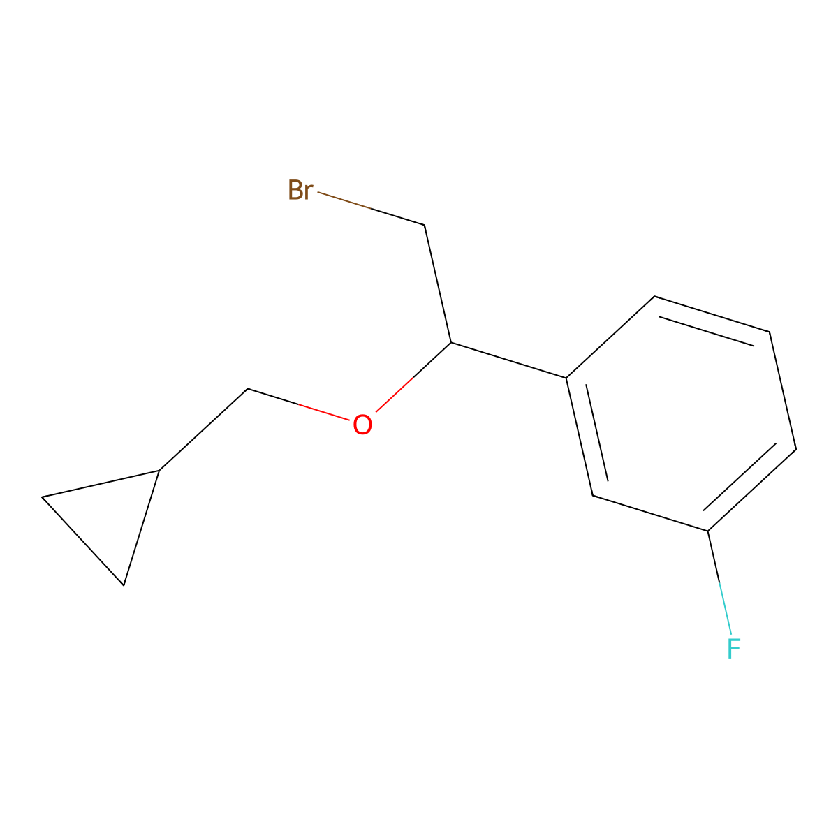 1-(2-Bromo-1-(cyclopropylmethoxy)ethyl)-3-fluorobenzene molecular structure, CAS 1250370-00-3