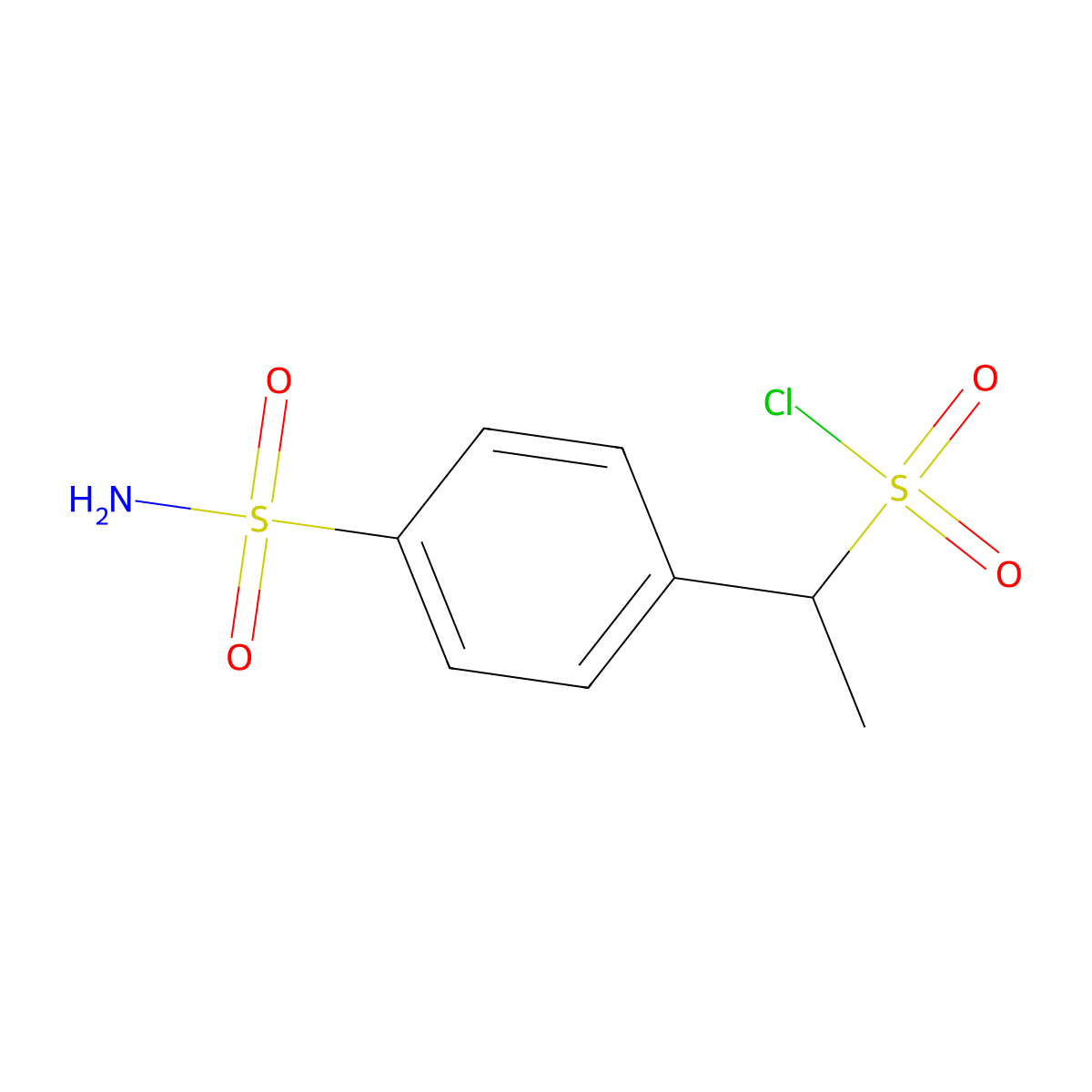 1-(4-Sulfamoylphenyl)ethane-1-sulfonyl chloride molecular structure, CAS 1250371-96-0