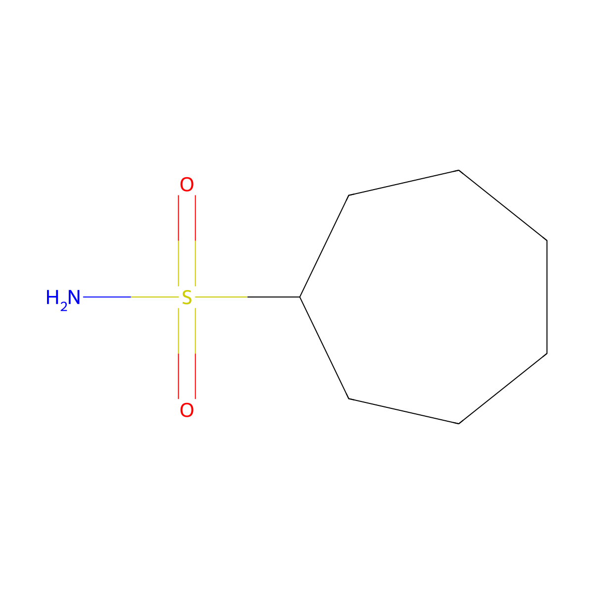 Cycloheptanesulfonamide molecular structure, CAS 1250372-68-9