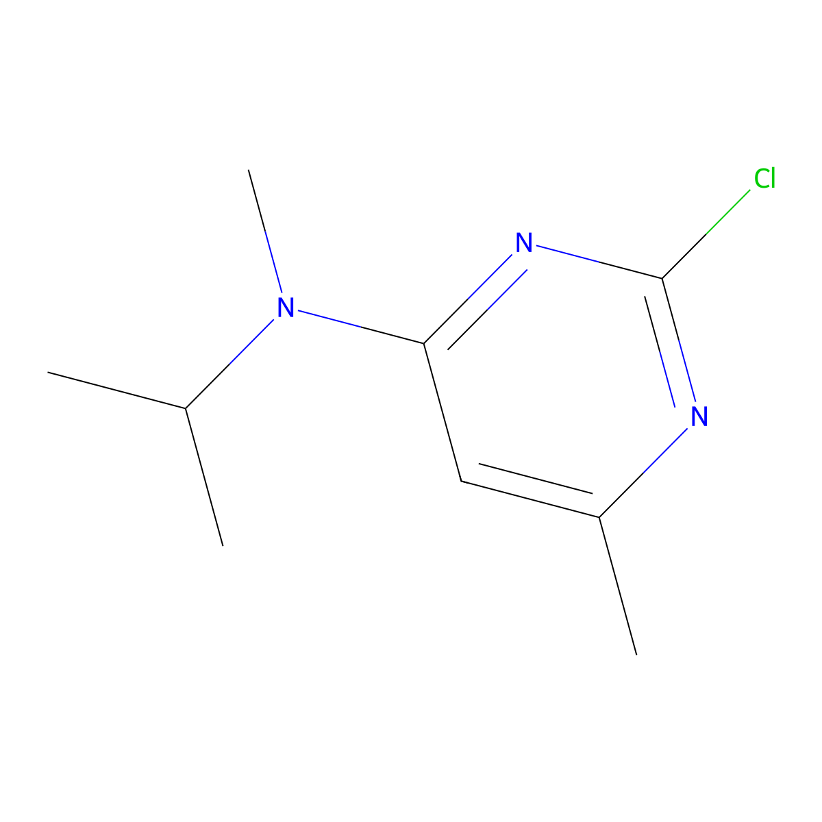 2-chloro-N-isopropyl-N,6-dimethylpyrimidin-4-amine molecular structure, CAS 1250373-97-7