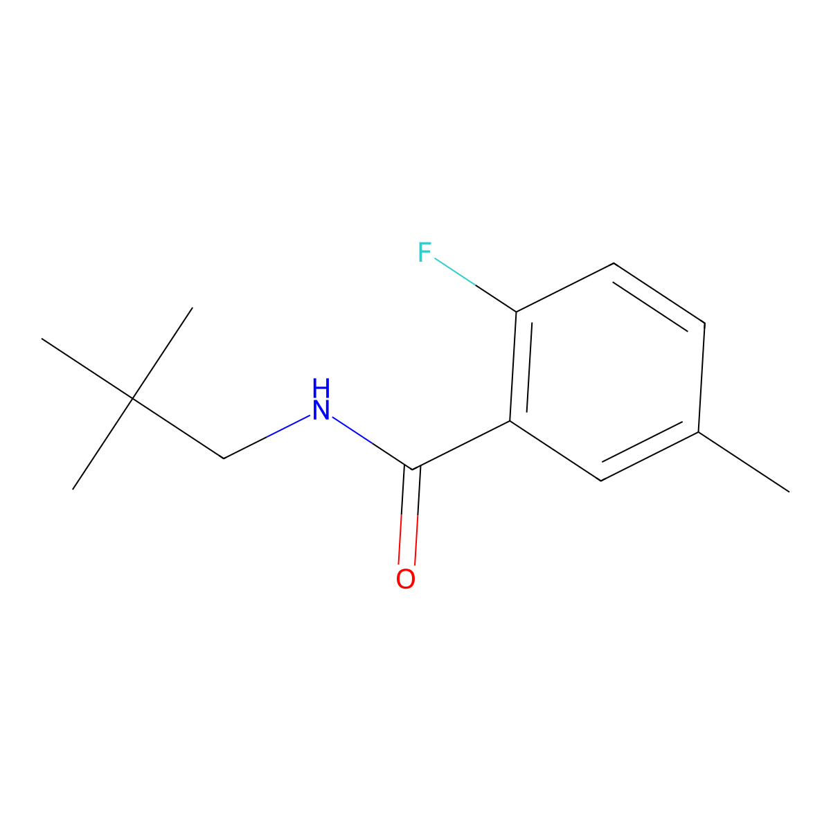 2-Fluoro-5-methyl-N-neopentylbenzamide molecular structure, CAS 1250374-44-7