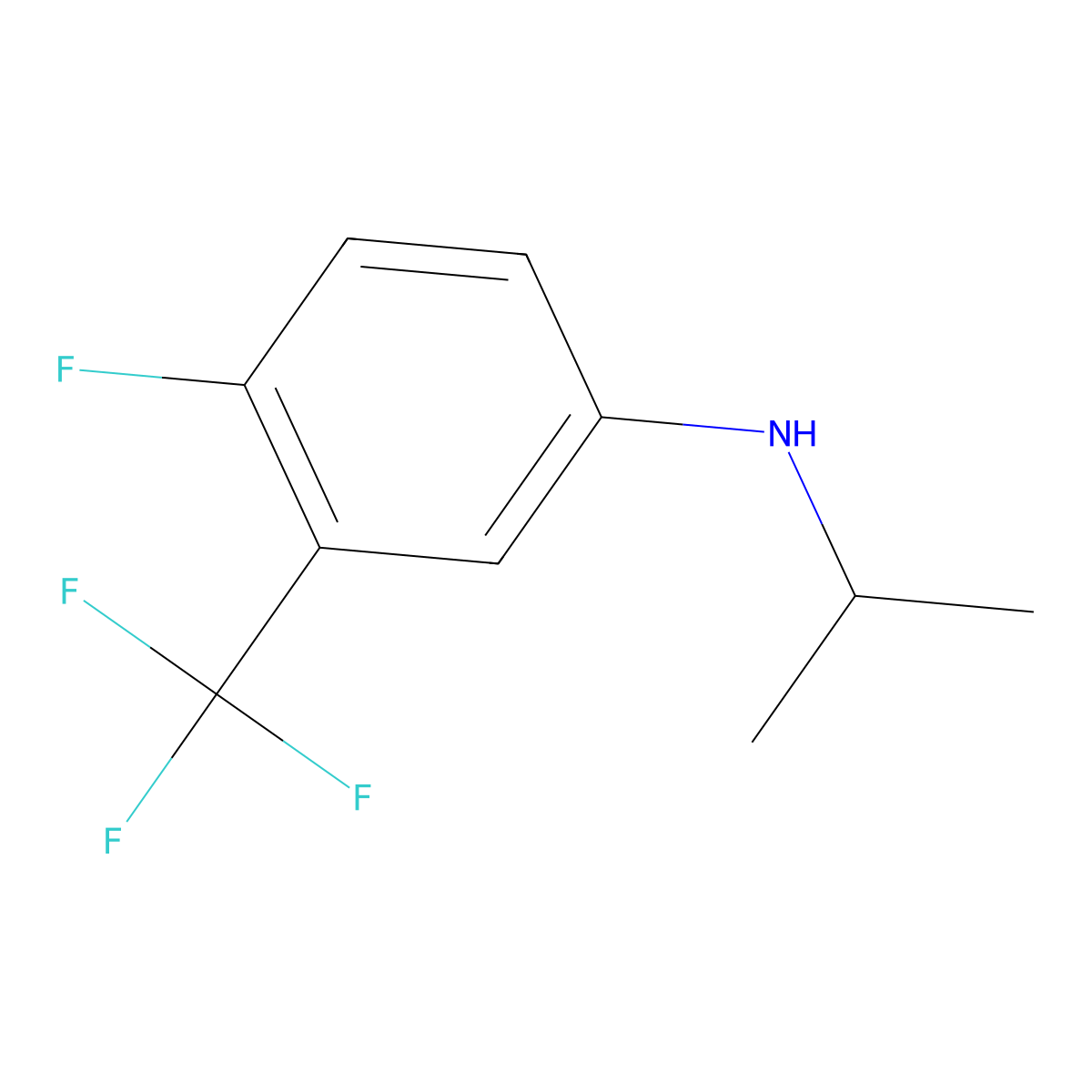 4-Fluoro-N-(propan-2-yl)-3-(trifluoromethyl)aniline molecular structure, CAS 1250379-67-9