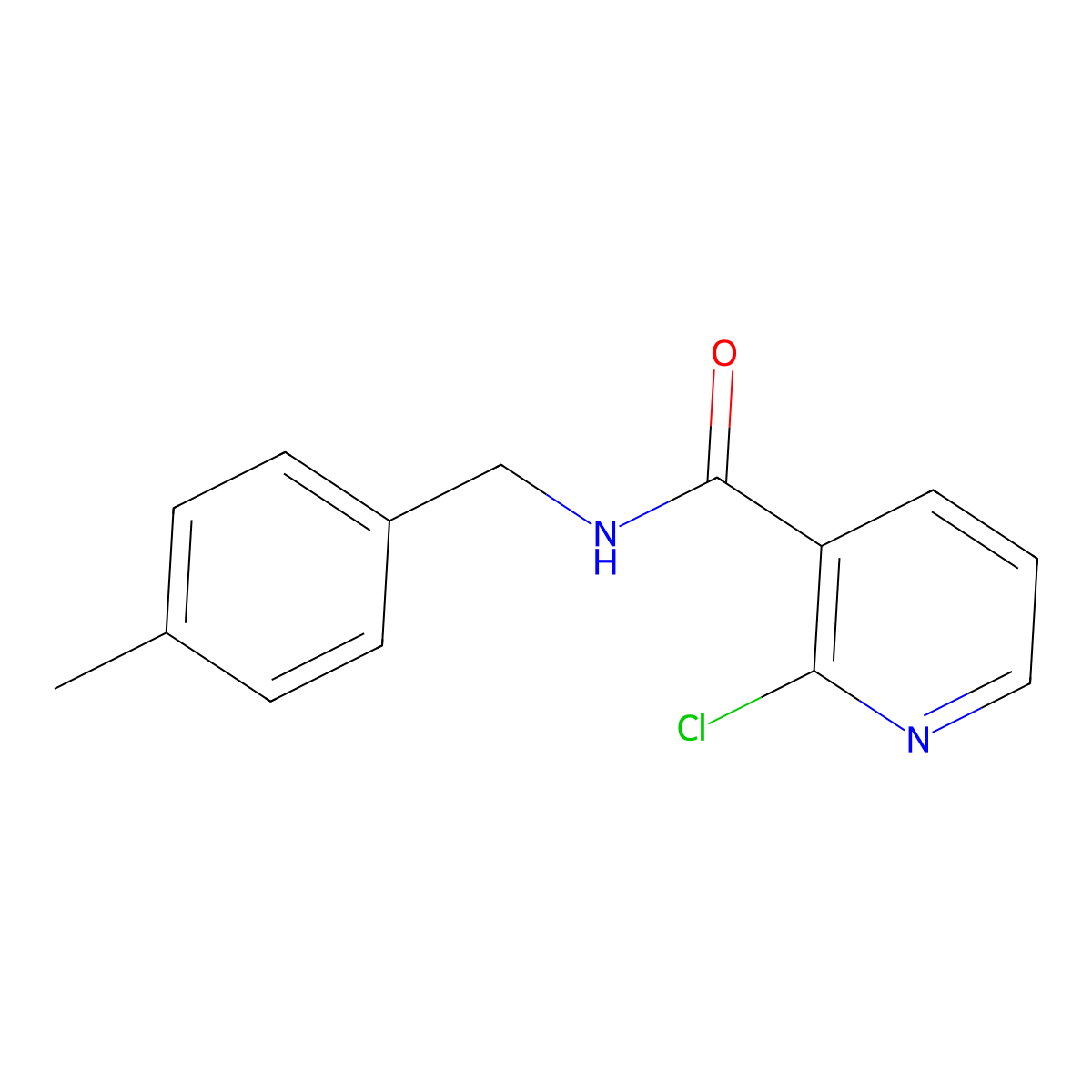 2-chloro-N-[(4-methylphenyl)methyl]pyridine-3-carboxamide molecular structure, CAS 125038-58-6