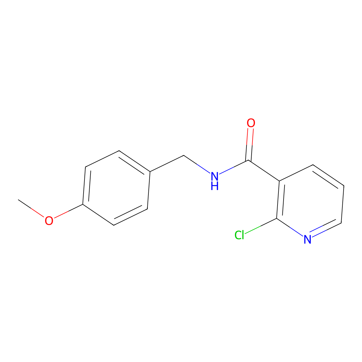 2-chloro-N-[(4-methoxyphenyl)methyl]pyridine-3-carboxamide molecular structure, CAS 125038-59-7