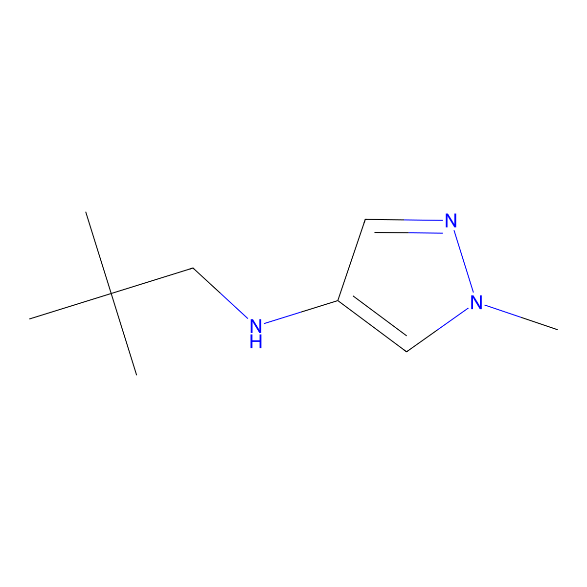 N-(2,2-dimethylpropyl)-1-methyl-1H-pyrazol-4-amine molecular structure, CAS 1250380-67-6