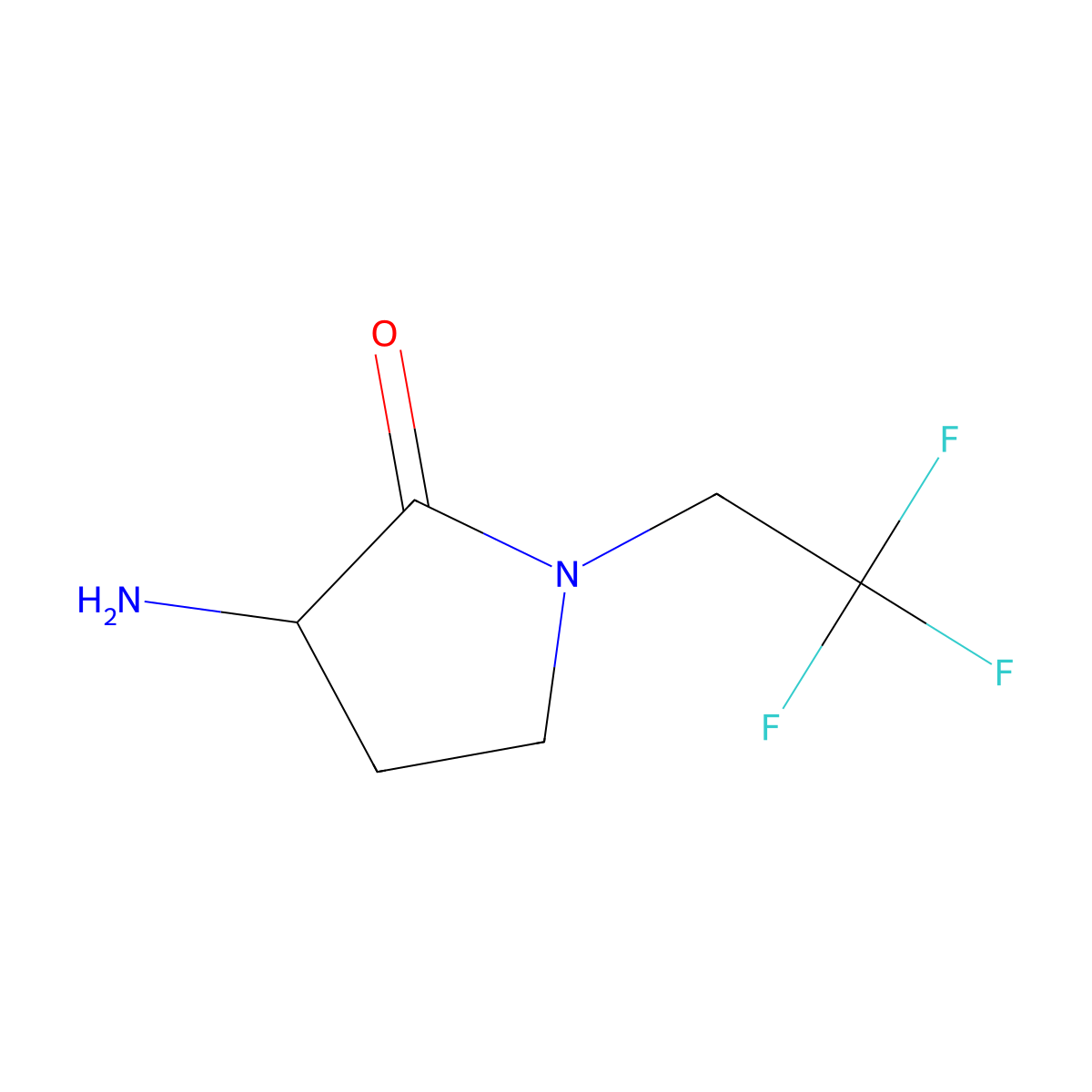 3-Amino-1-(2,2,2-trifluoroethyl)pyrrolidin-2-one molecular structure, CAS 1250382-97-8