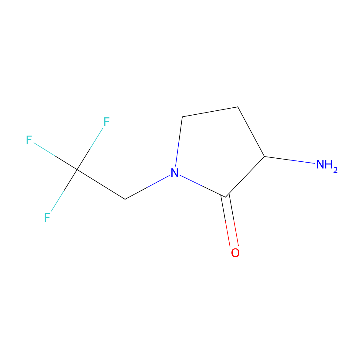 3-Amino-1-(2,2,2-trifluoroethyl)pyrrolidin-2-one molecular structure, CAS 1250382-97-8