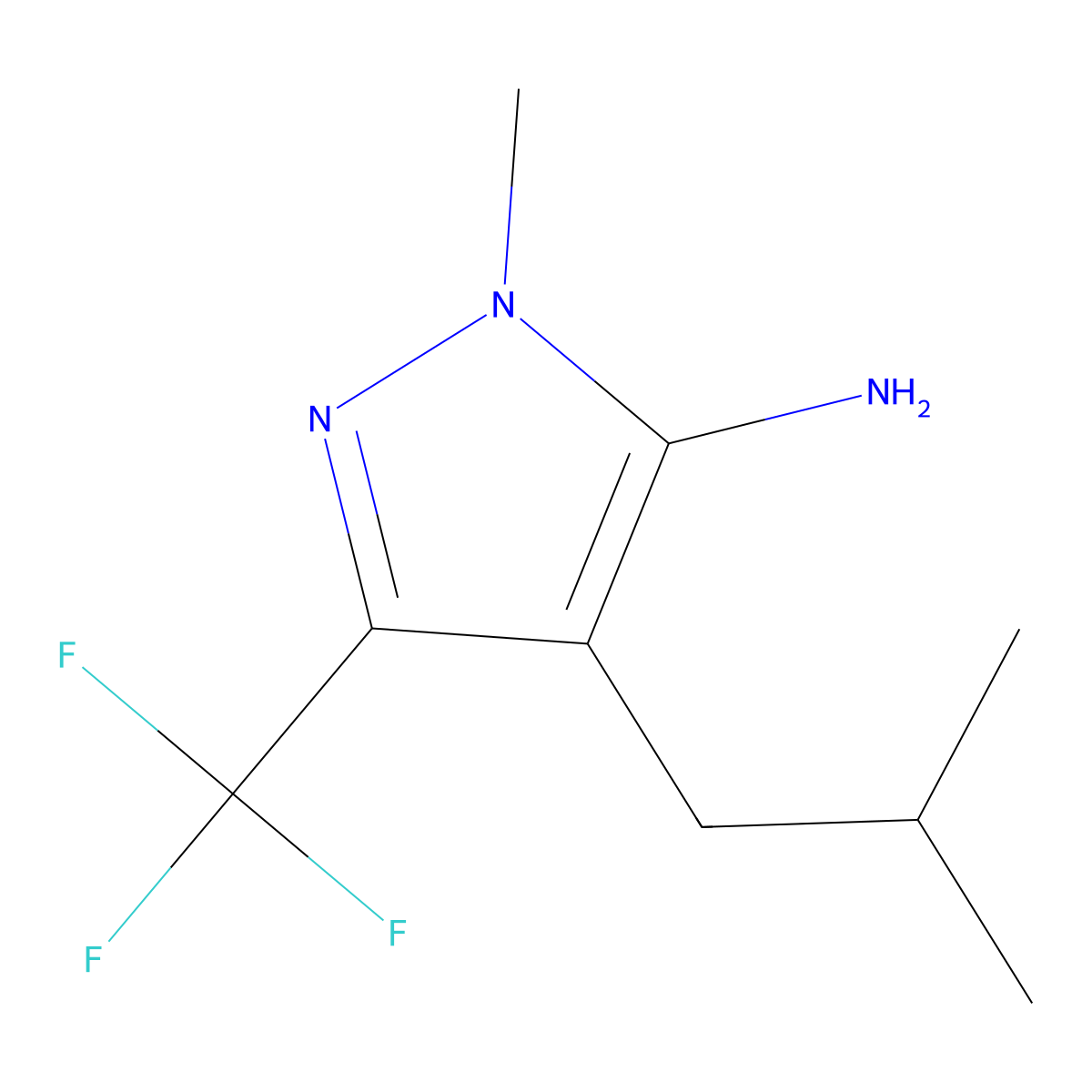 4-Isobutyl-1-methyl-3-(trifluoromethyl)-1h-pyrazol-5-amine molecular structure, CAS 1250383-01-7
