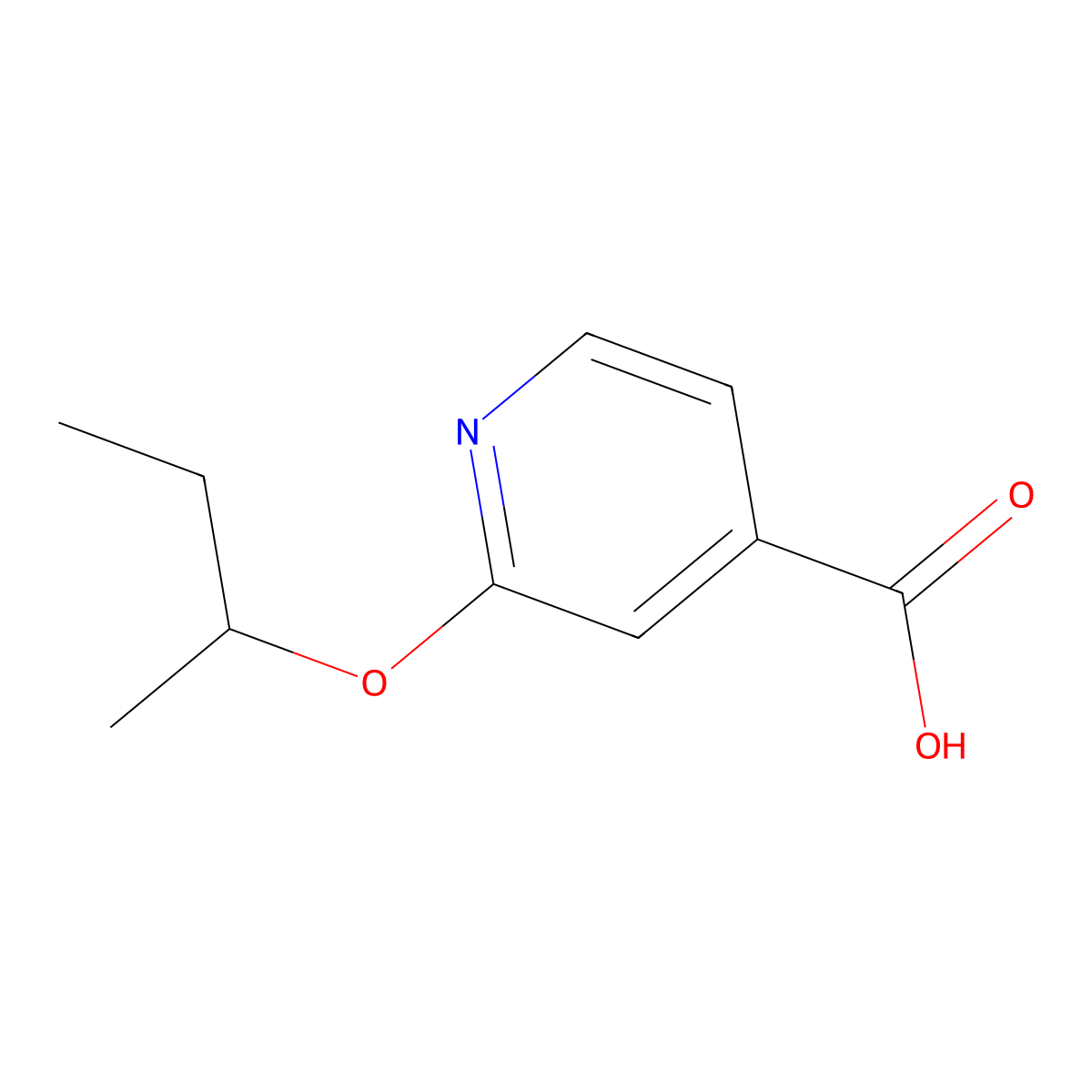 2-(Butan-2-yloxy)pyridine-4-carboxylic acid molecular structure, CAS 1250383-83-5
