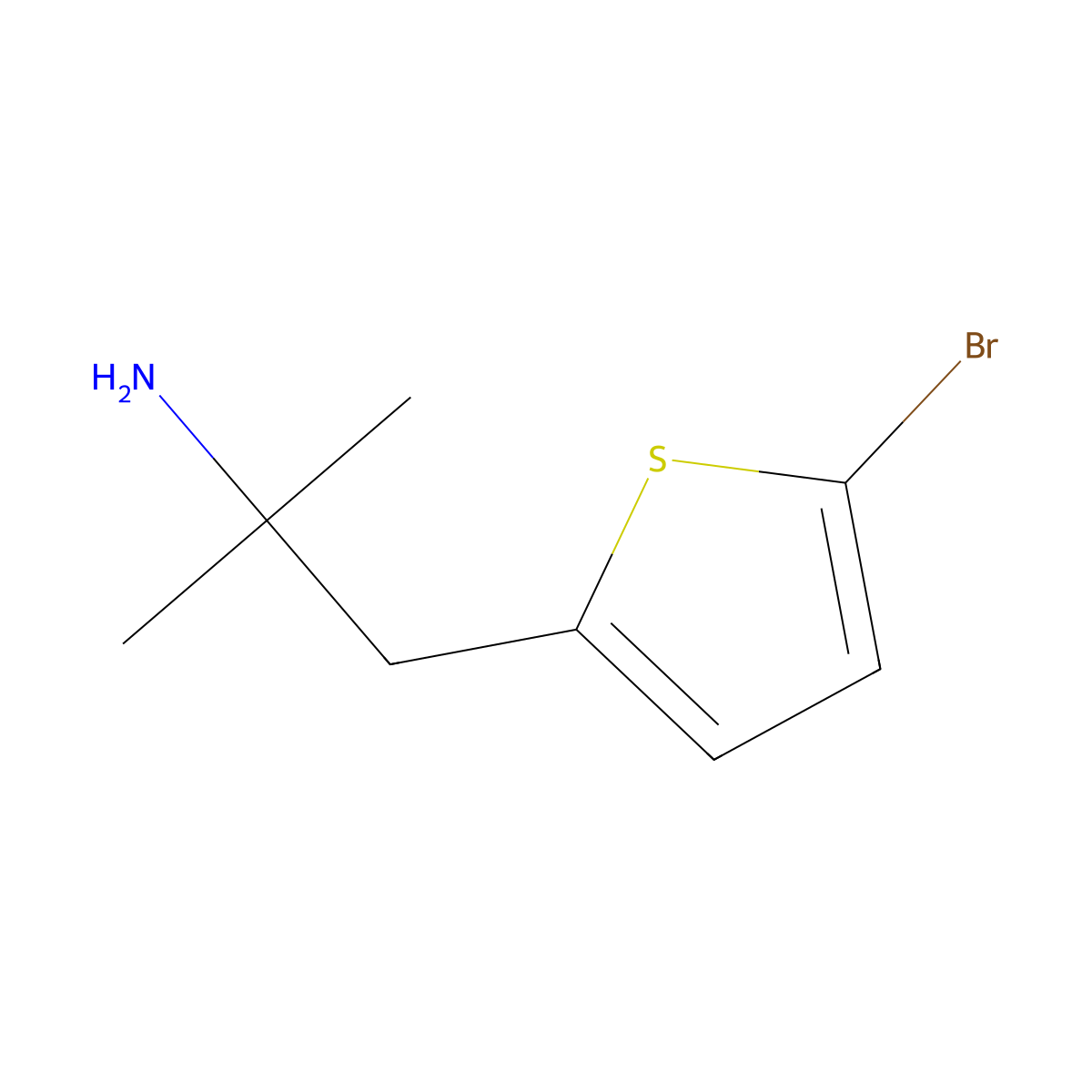 1-(5-Bromothiophen-2-yl)-2-methylpropan-2-amine molecular structure, CAS 1250384-53-2