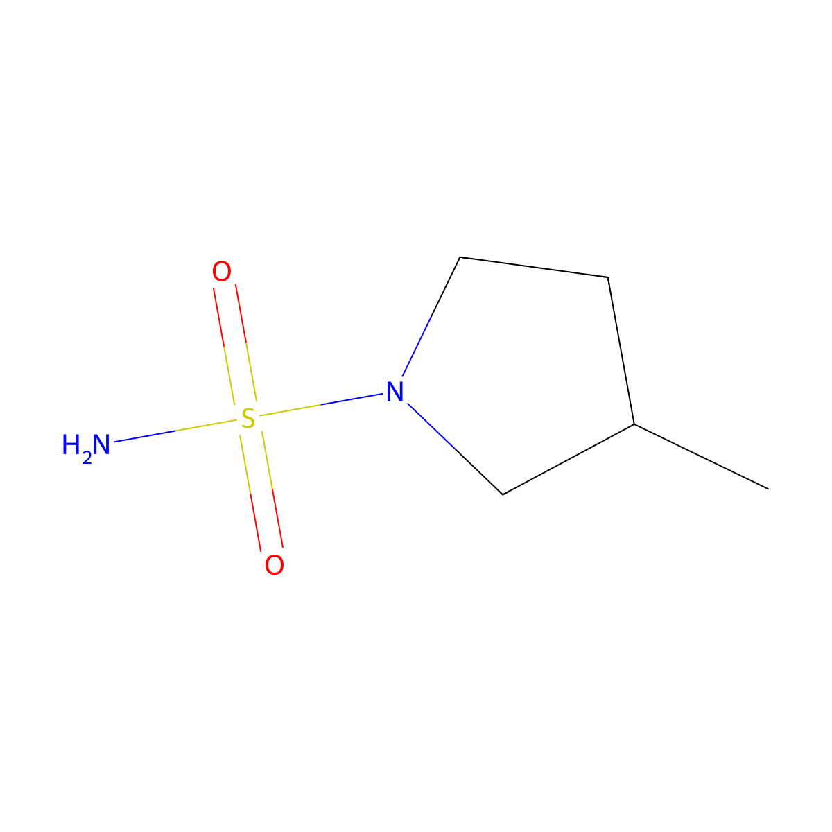 3-Methylpyrrolidine-1-sulfonamide molecular structure, CAS 1250384-60-1