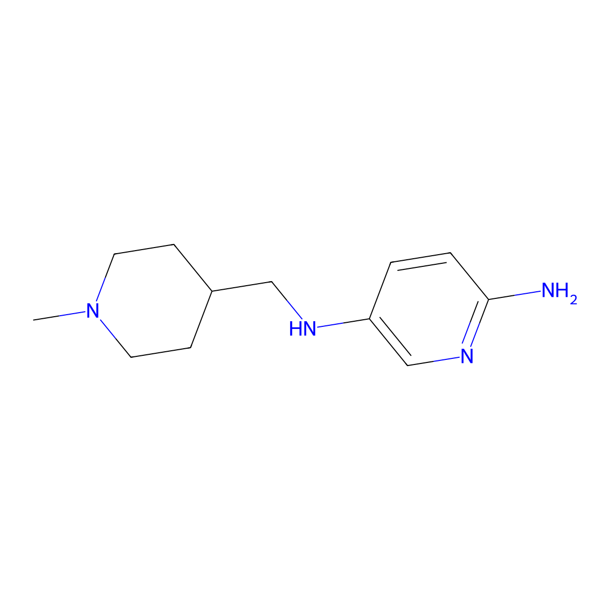 N5-(1-Methyl-piperidin-4-ylmethyl)-pyridine-2,5-diamine molecular structure, CAS 1250389-79-7