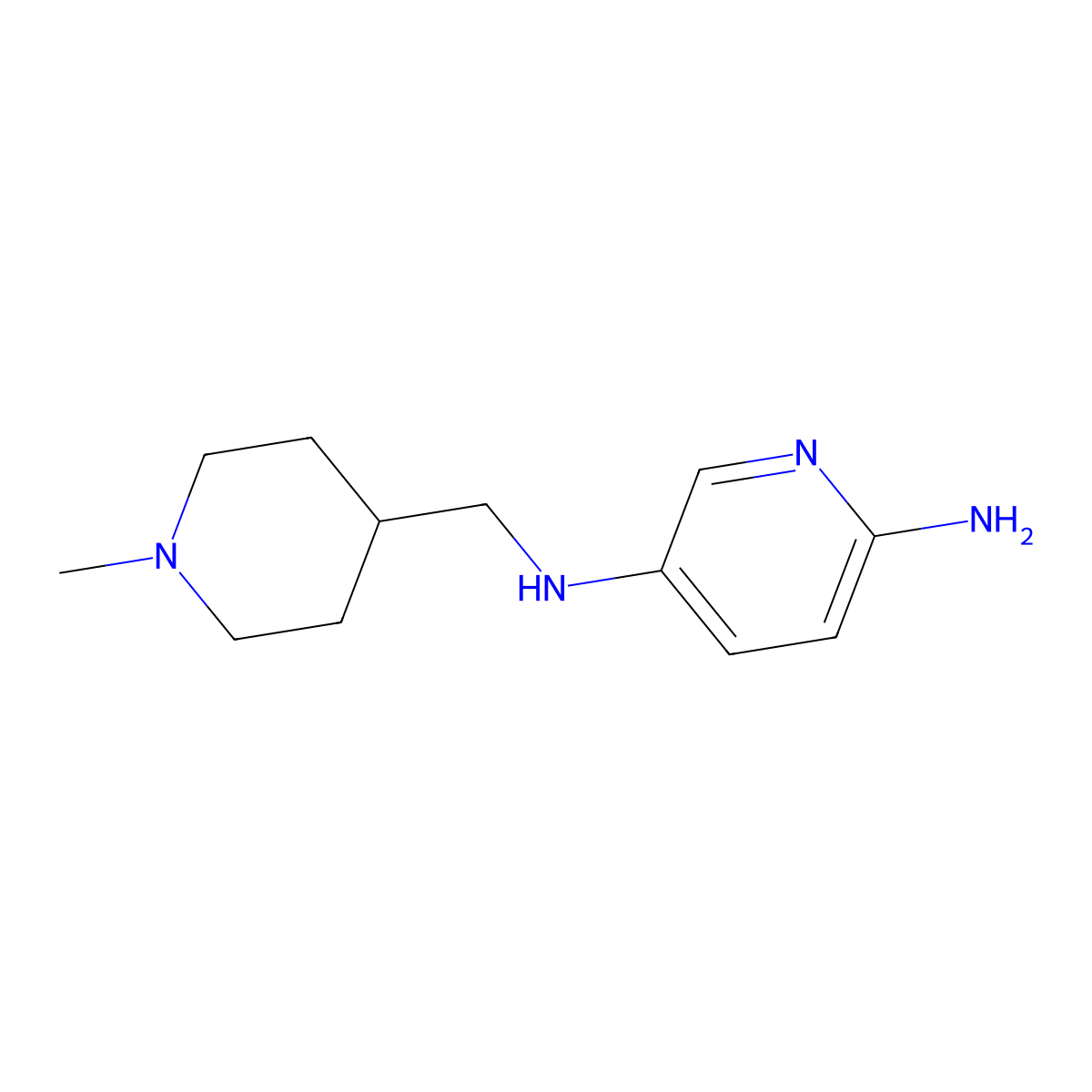 N5-(1-Methyl-piperidin-4-ylmethyl)-pyridine-2,5-diamine molecular structure, CAS 1250389-79-7