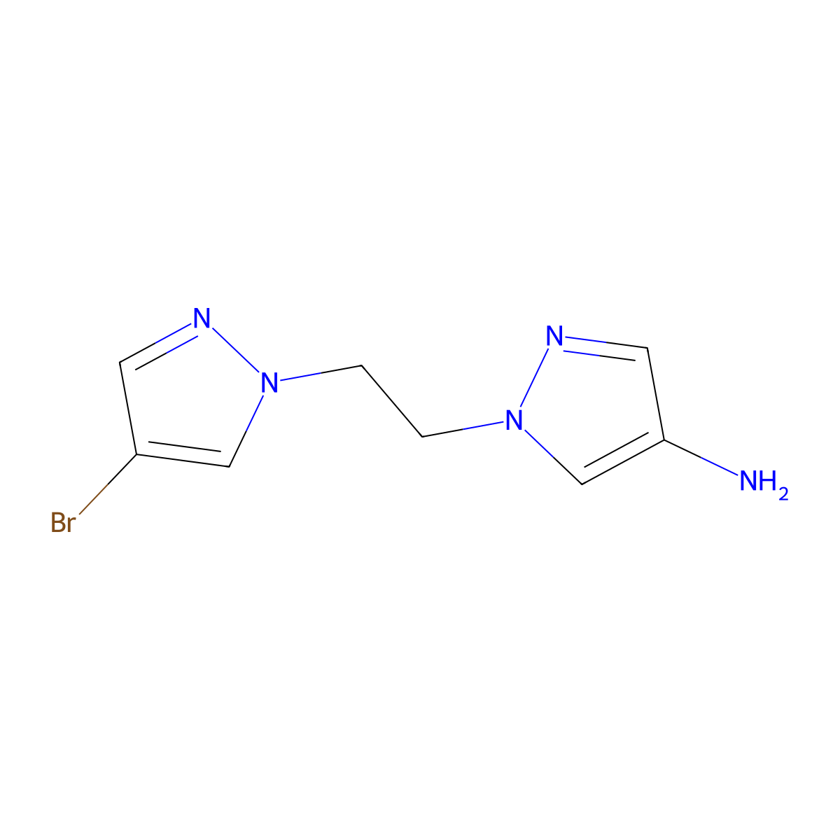 1-[2-(4-Bromo-1H-pyrazol-1-YL)ethyl]-1H-pyrazol-4-amine molecular structure, CAS 1250389-81-1