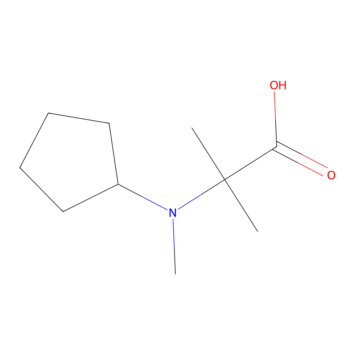 2-[Cyclopentyl(methyl)amino]-2-methylpropanoic acid molecular structure, CAS 1250391-54-8