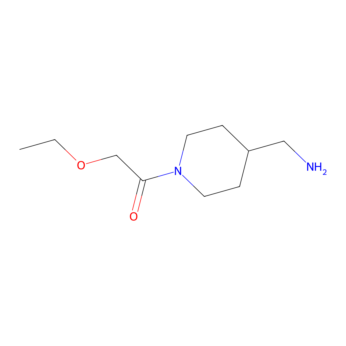 1-[4-(Aminomethyl)piperidin-1-yl]-2-ethoxyethanone molecular structure, CAS 1250391-90-2