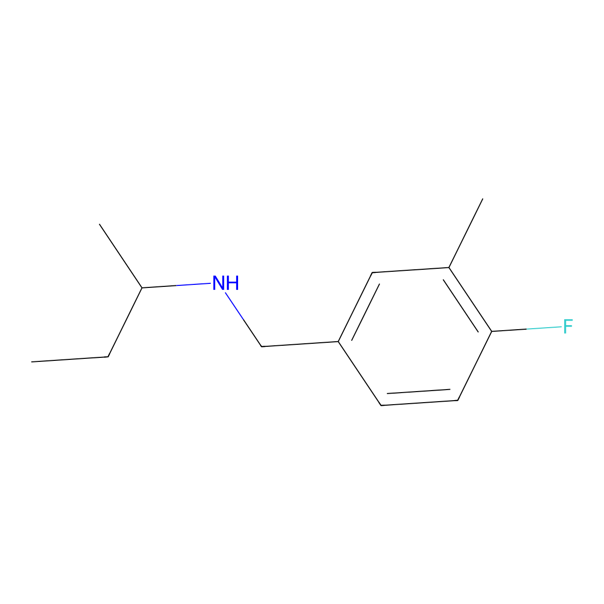 (Butan-2-yl)[(4-fluoro-3-methylphenyl)methyl]amine molecular structure, CAS 1250392-31-4