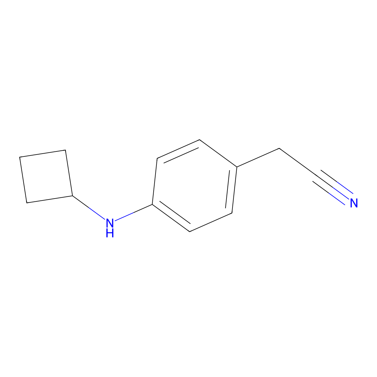 2-(4-(Cyclobutylamino)phenyl)acetonitrile molecular structure, CAS 1250395-49-3