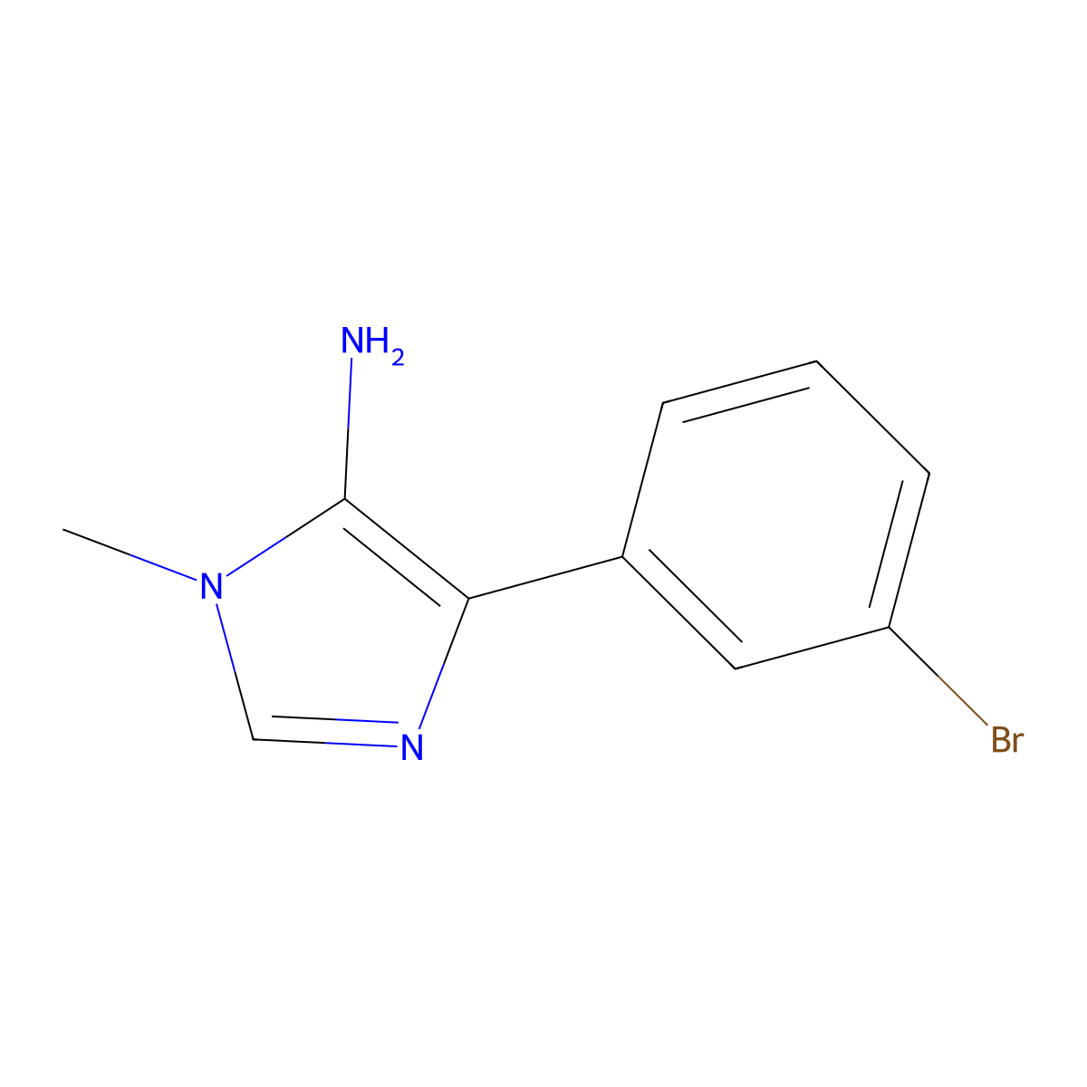 4-(3-Bromophenyl)-1-methyl-1H-imidazol-5-amine molecular structure, CAS 1250398-27-6