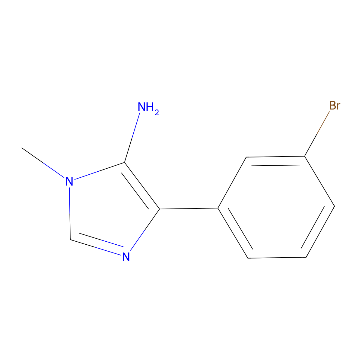 4-(3-Bromophenyl)-1-methyl-1H-imidazol-5-amine molecular structure, CAS 1250398-27-6