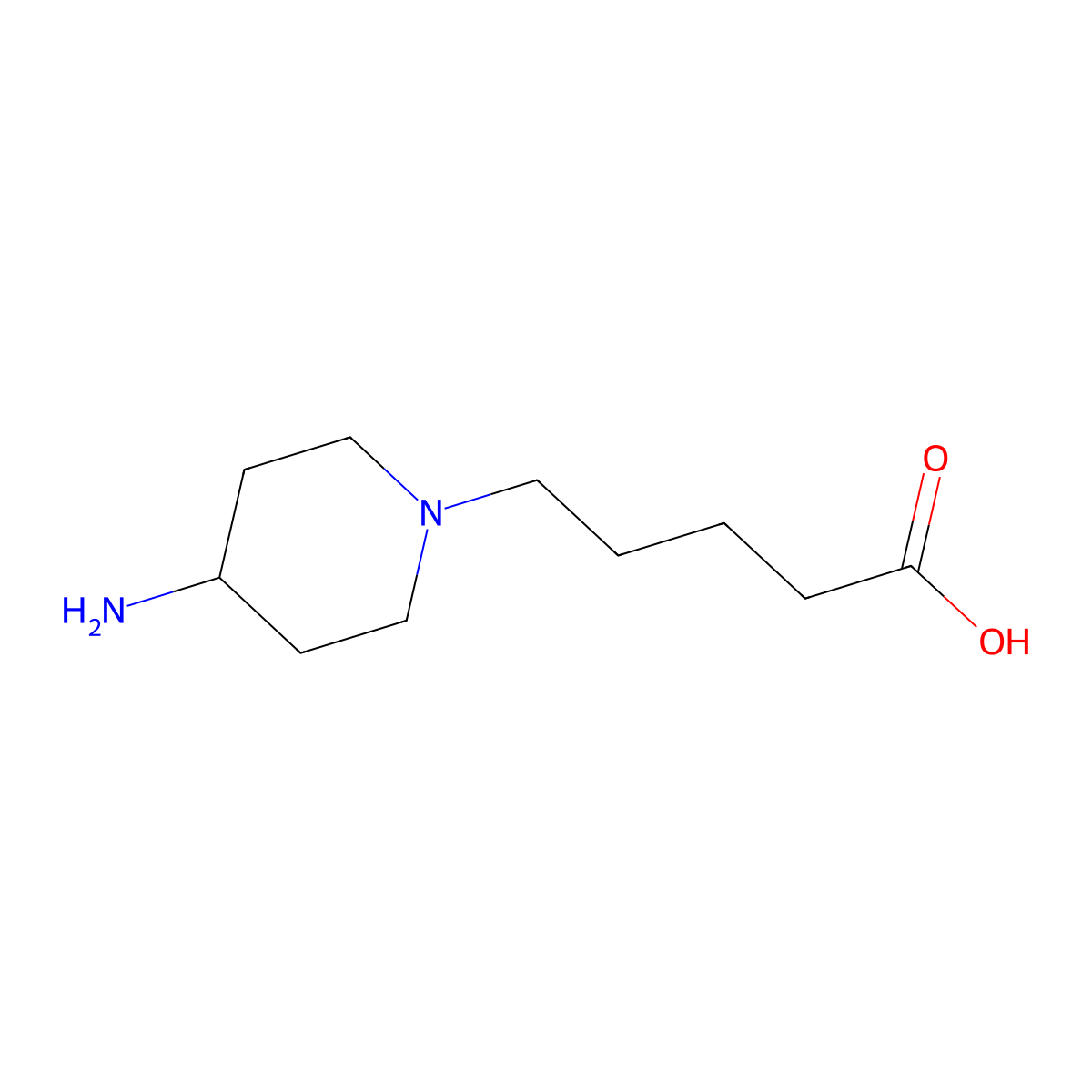 5-(4-Aminopiperidin-1-yl)pentanoic acid molecular structure, CAS 1250399-50-8