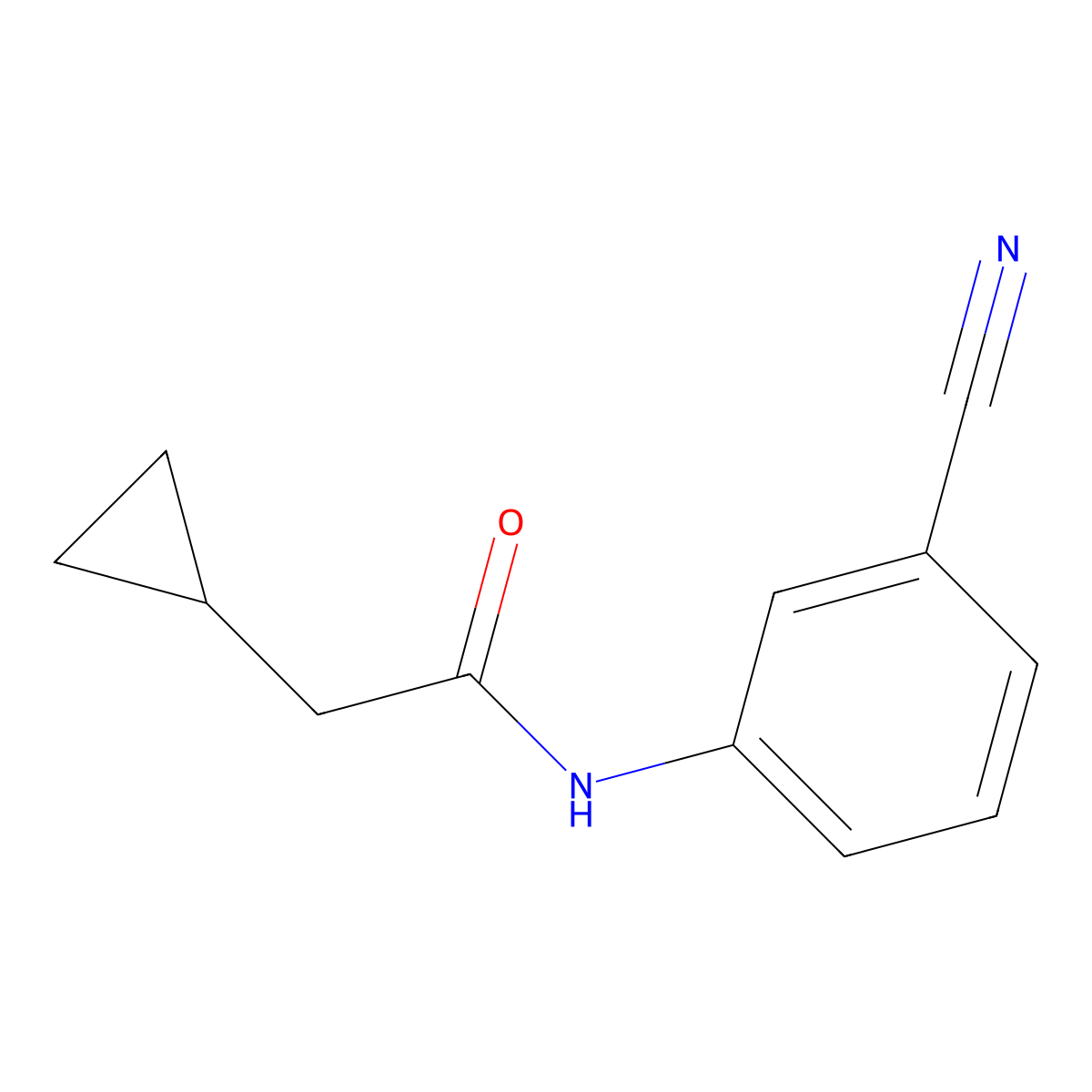 N-(3-cyanophenyl)-2-cyclopropylacetamide molecular structure, CAS 1250400-07-7