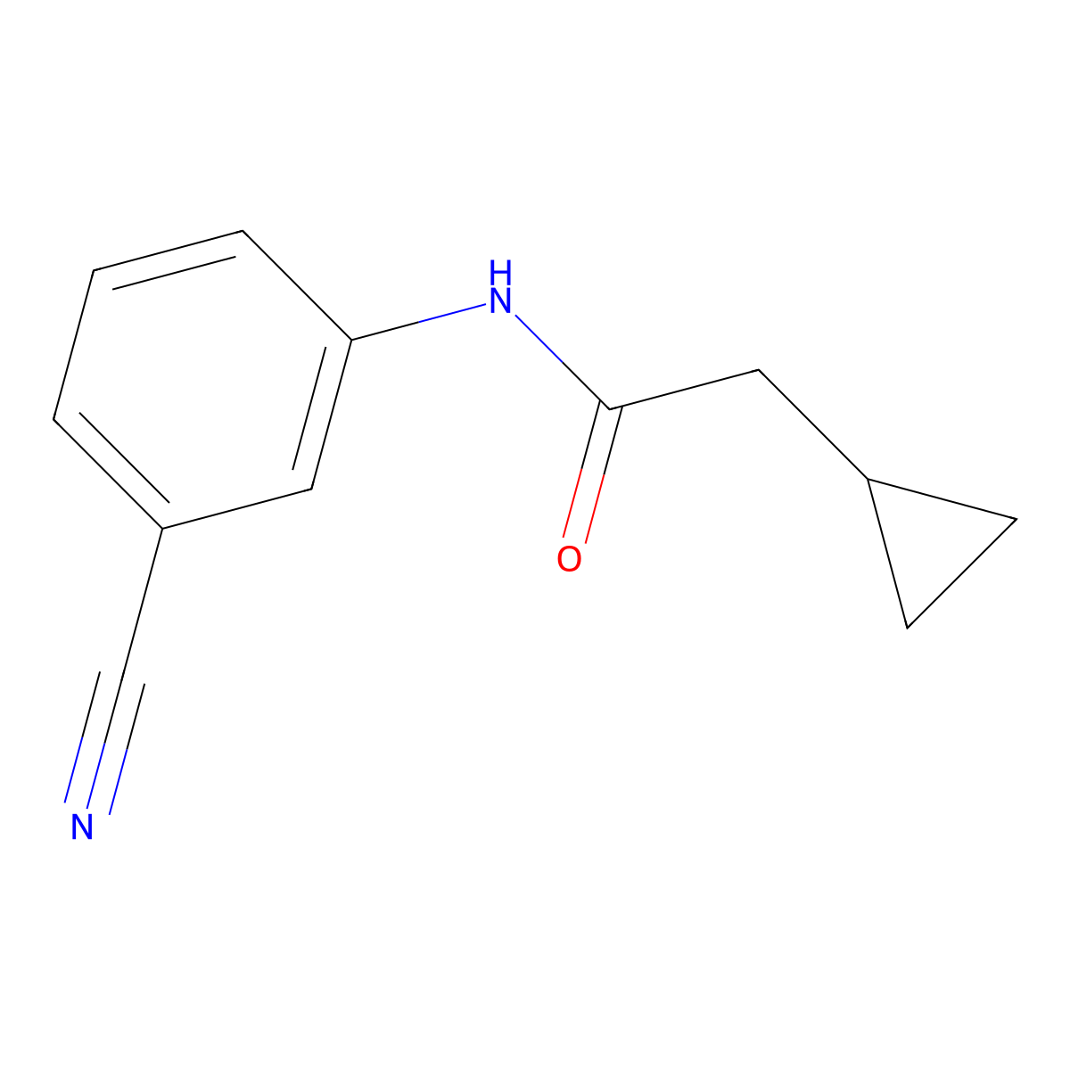 N-(3-cyanophenyl)-2-cyclopropylacetamide molecular structure, CAS 1250400-07-7
