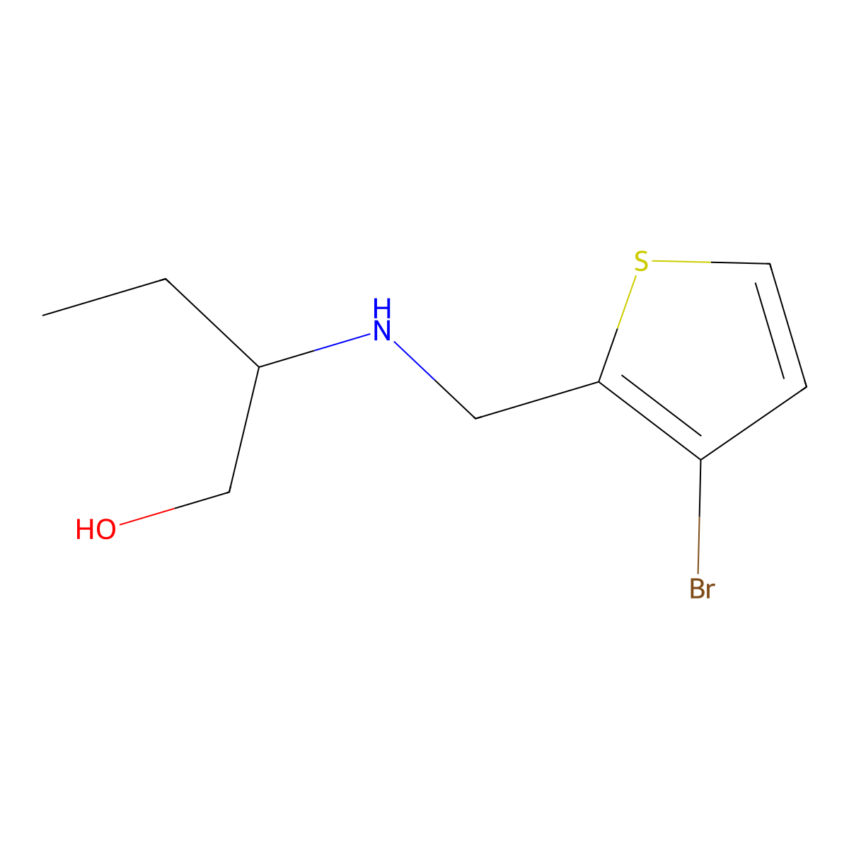 2-{[(3-Bromothiophen-2-yl)methyl]amino}butan-1-ol molecular structure, CAS 1250400-20-4
