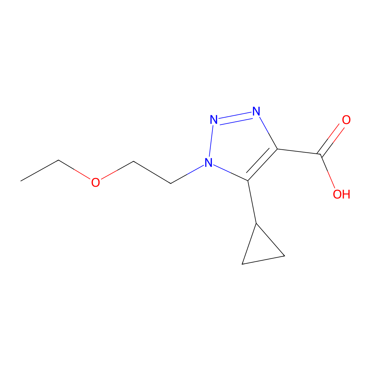 5-Cyclopropyl-1-(2-ethoxyethyl)-1h-1,2,3-triazole-4-carboxylic acid molecular structure, CAS 1250401-32-1