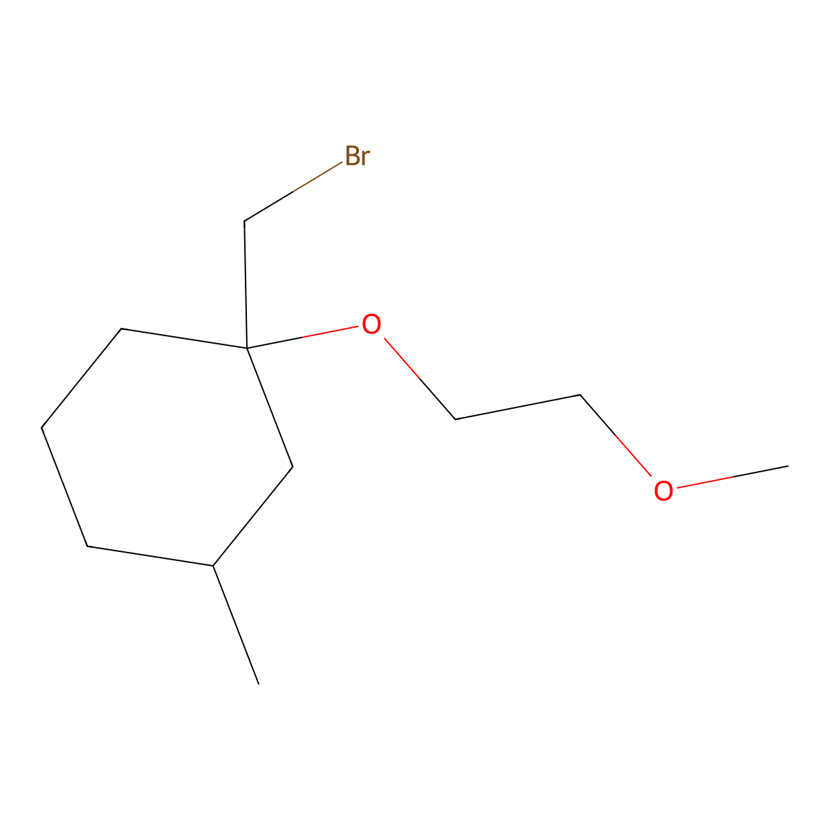 1-(Bromomethyl)-1-(2-methoxyethoxy)-3-methylcyclohexane molecular structure, CAS 1250403-23-6
