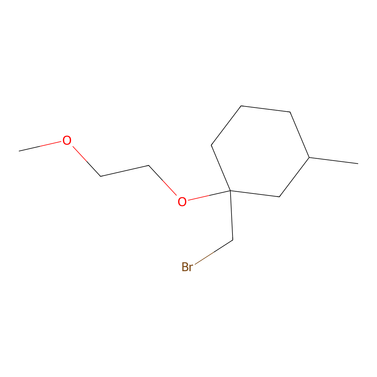 1-(Bromomethyl)-1-(2-methoxyethoxy)-3-methylcyclohexane molecular structure, CAS 1250403-23-6