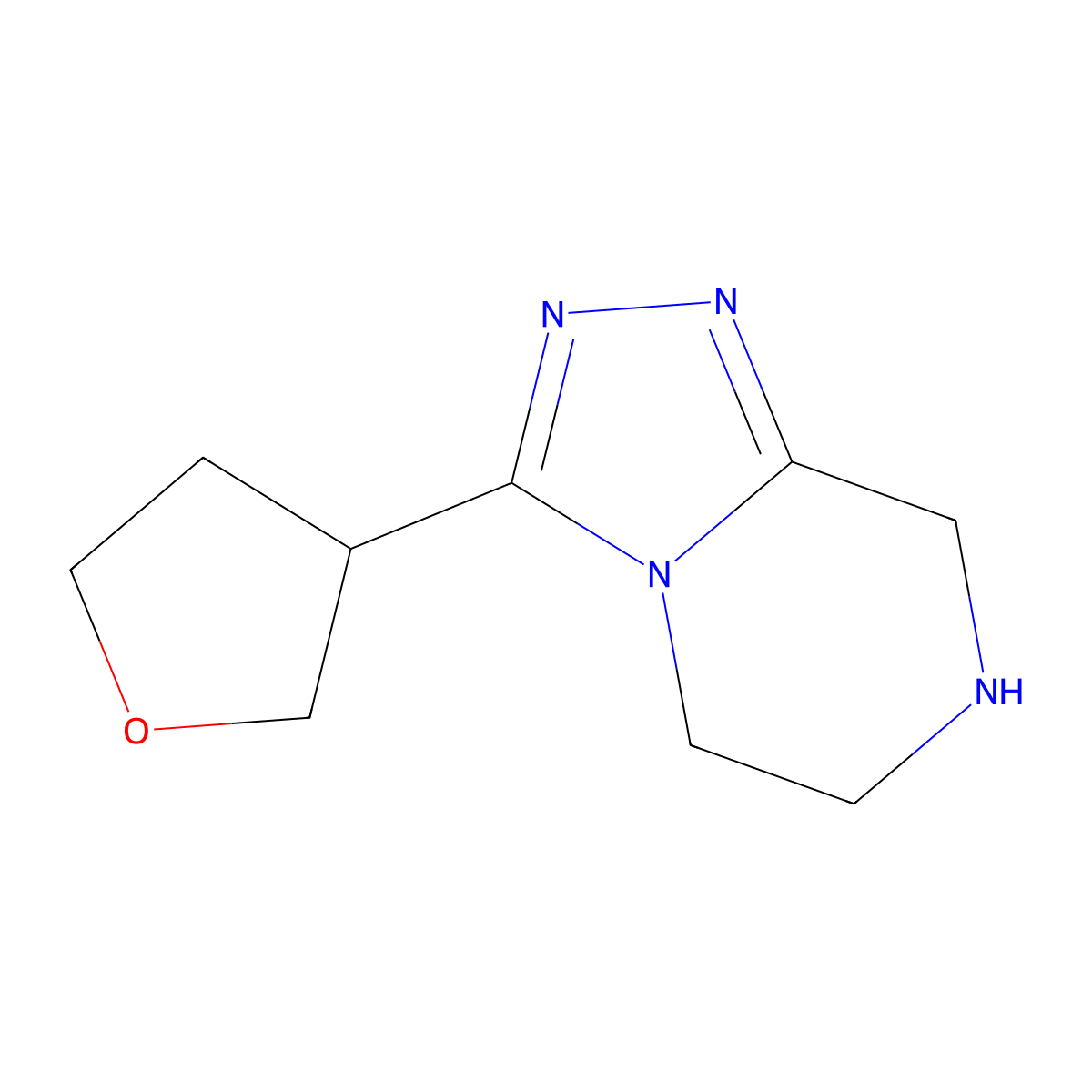 3-(Tetrahydrofuran-3-yl)-5,6,7,8-tetrahydro-[1,2,4]triazolo[4,3-a]pyrazine molecular structure, CAS 1250404-07-9
