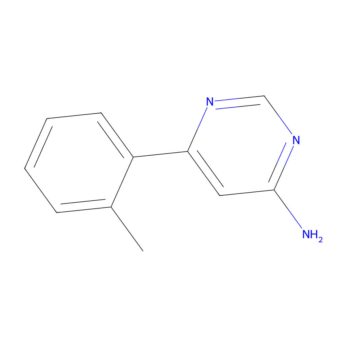 6-(2-Methylphenyl)pyrimidin-4-amine molecular structure, CAS 1250404-24-0