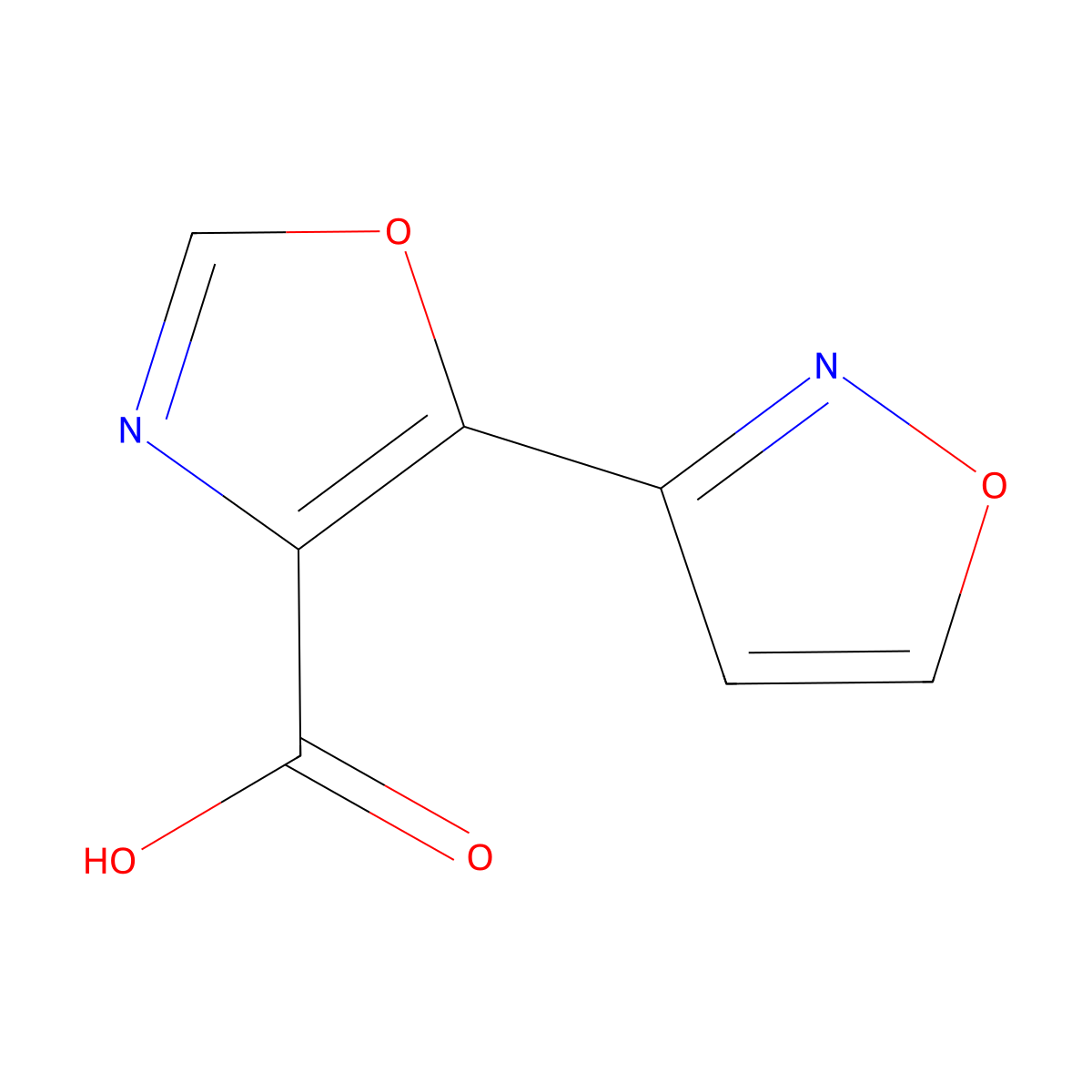 5-(Isoxazol-3-yl)oxazole-4-carboxylic acid molecular structure, CAS 1250404-35-3