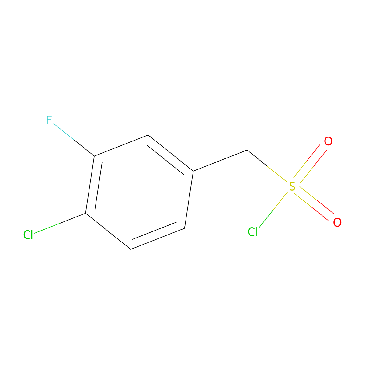 (4-Chloro-3-fluorophenyl)methanesulfonyl chloride molecular structure, CAS 1250404-82-0