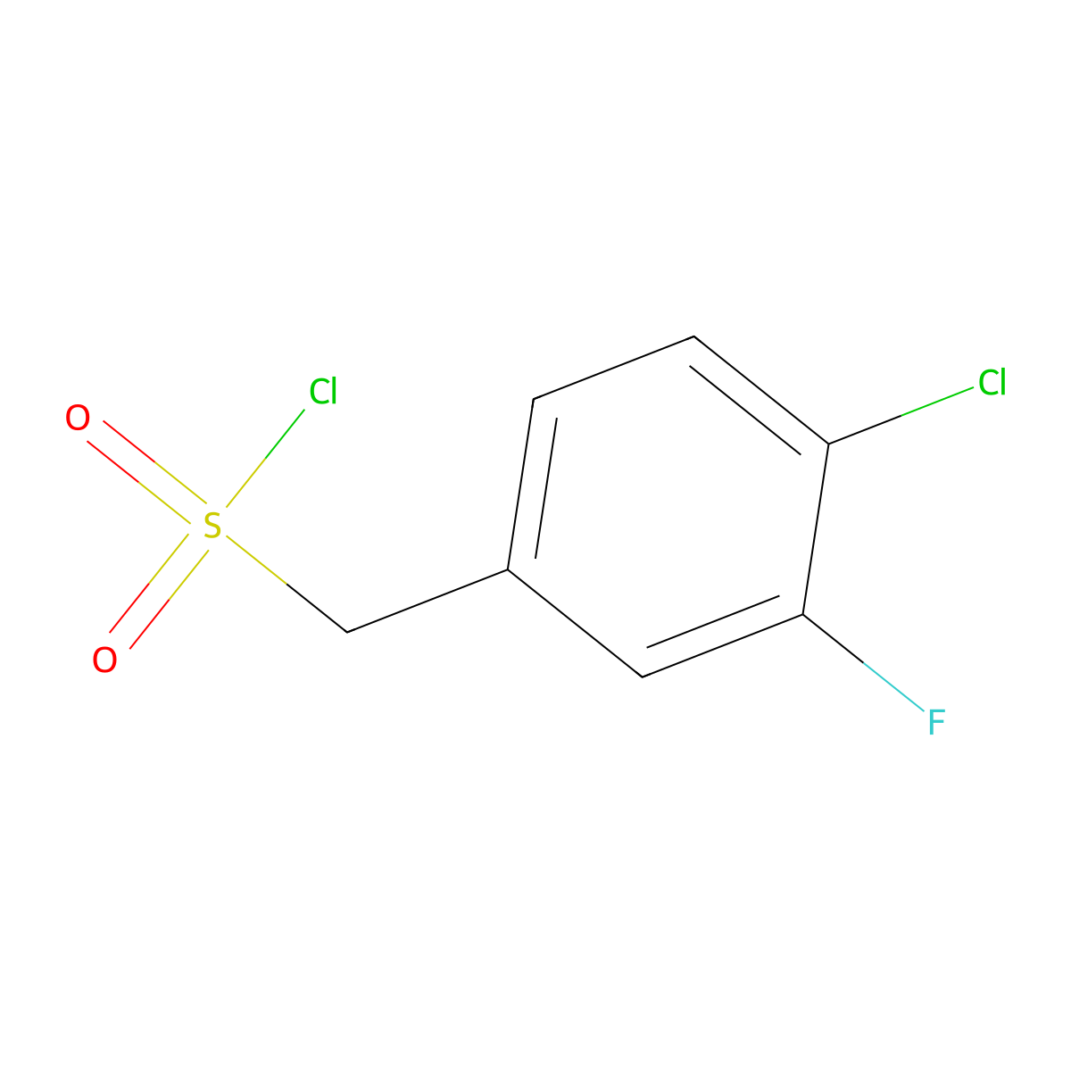 (4-Chloro-3-fluorophenyl)methanesulfonyl chloride molecular structure, CAS 1250404-82-0