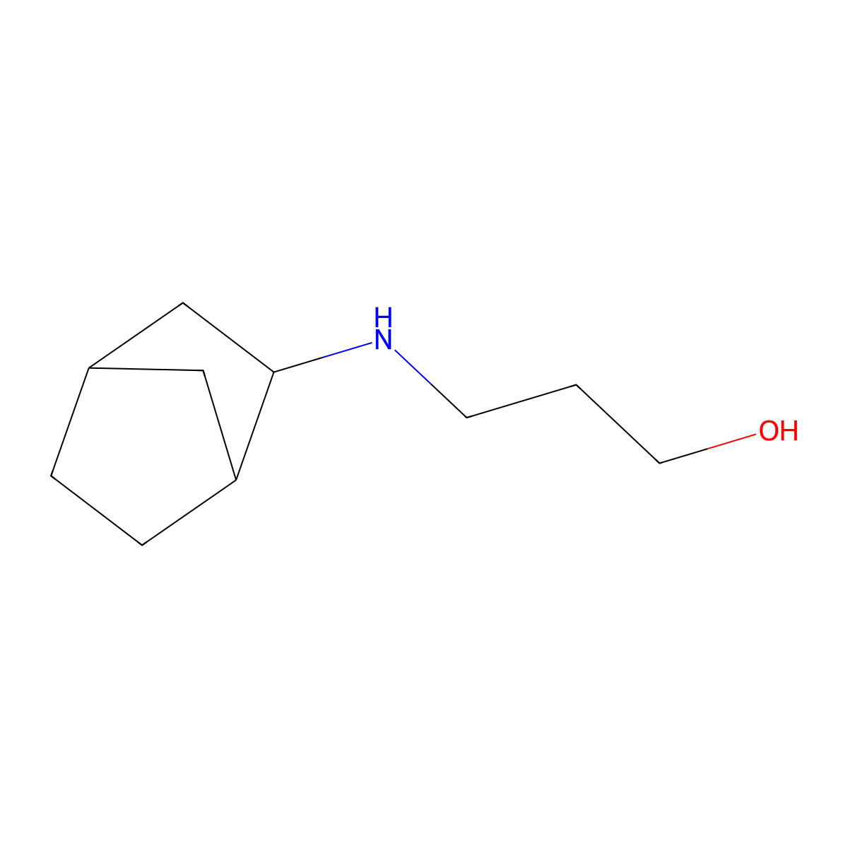 3-({Bicyclo[2.2.1]heptan-2-yl}amino)propan-1-ol molecular structure, CAS 1250406-09-7