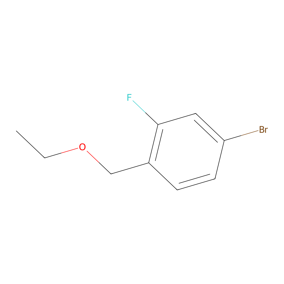 4-Bromo-1-(ethoxymethyl)-2-fluorobenzene molecular structure, CAS 1250406-44-0