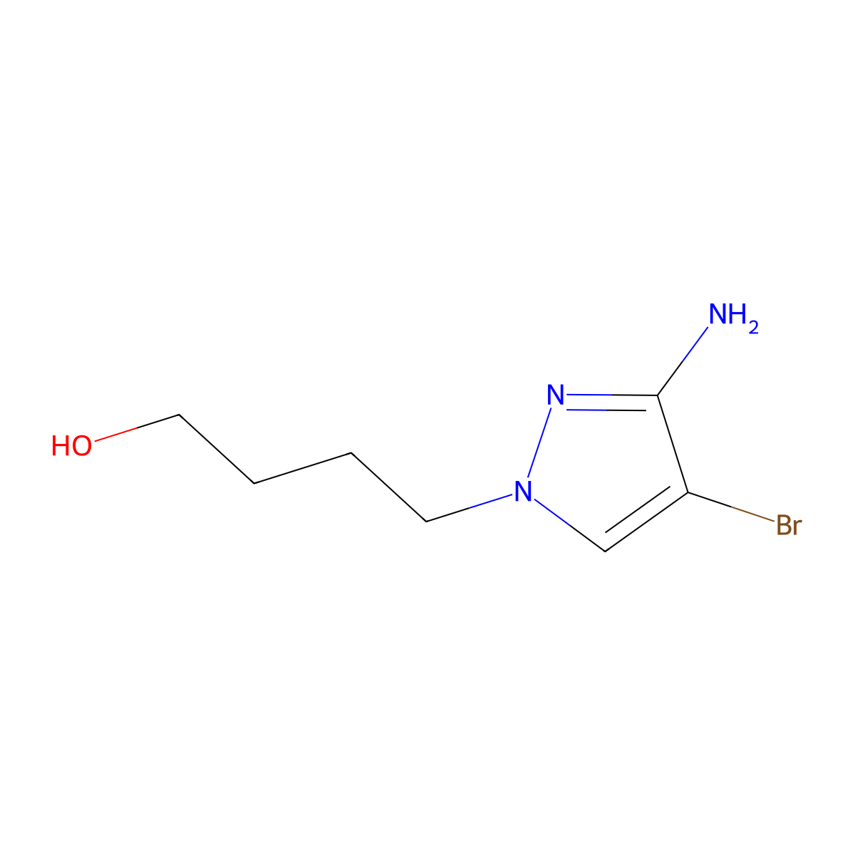 4-(3-Amino-4-bromo-1h-pyrazol-1-yl)butan-1-ol molecular structure, CAS 1250408-52-6