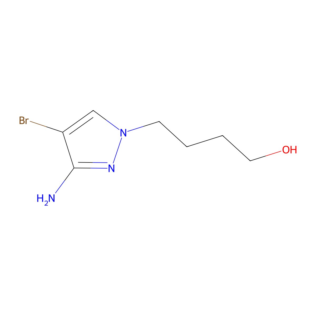 4-(3-Amino-4-bromo-1h-pyrazol-1-yl)butan-1-ol molecular structure, CAS 1250408-52-6