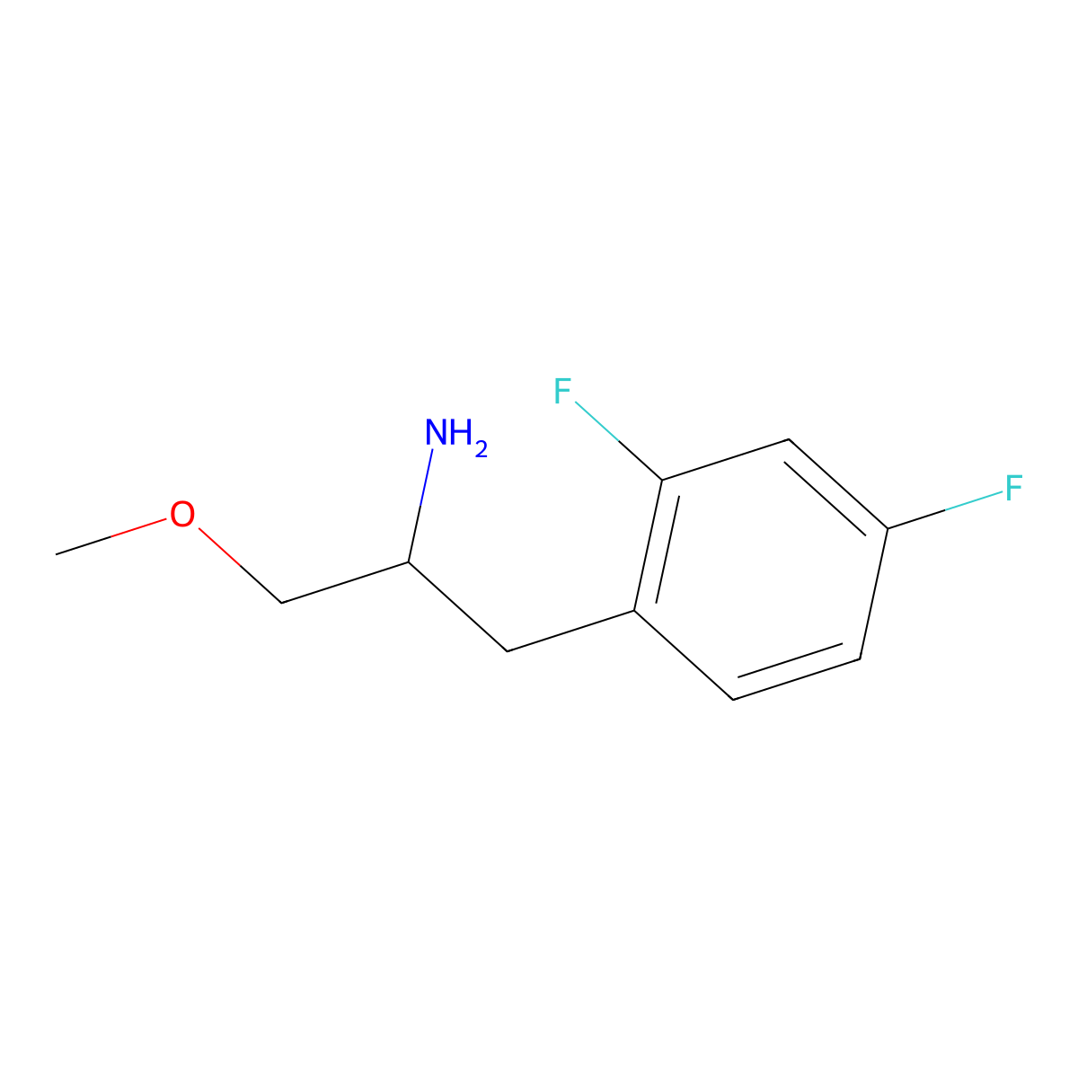 1-(2,4-Difluorophenyl)-3-methoxypropan-2-amine molecular structure, CAS 1250409-48-3