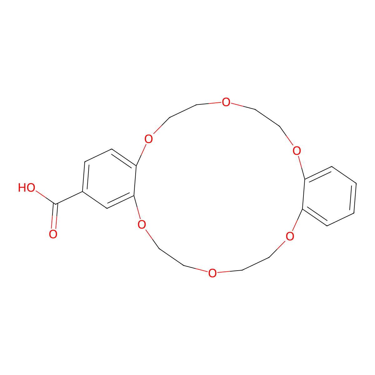 2-Carboxylic acid dibenzo-18-crown-6 molecular structure, CAS 125041-53-4