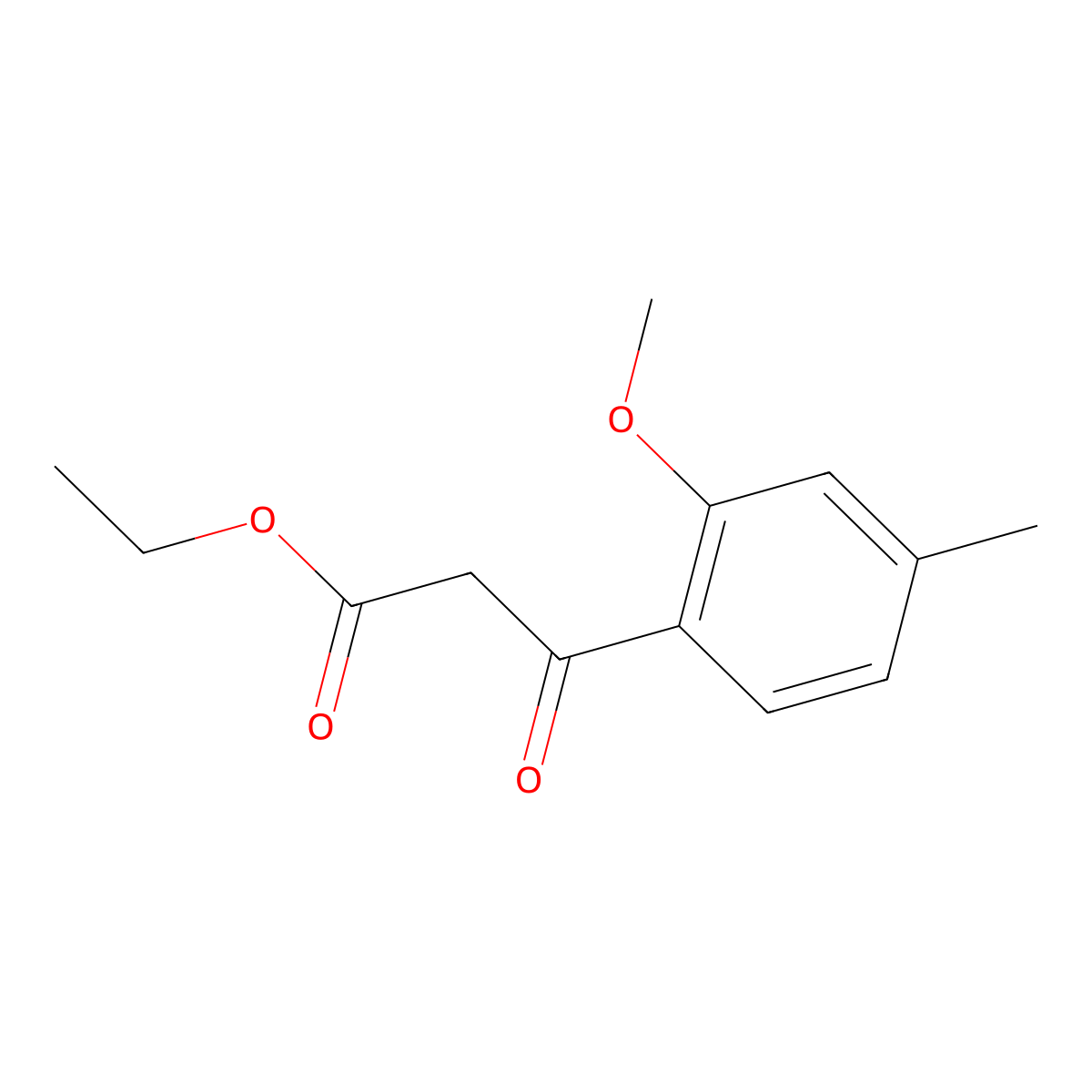 Ethyl 3-(2-methoxy-4-methylphenyl)-3-oxopropanoate molecular structure, CAS 125041-96-5