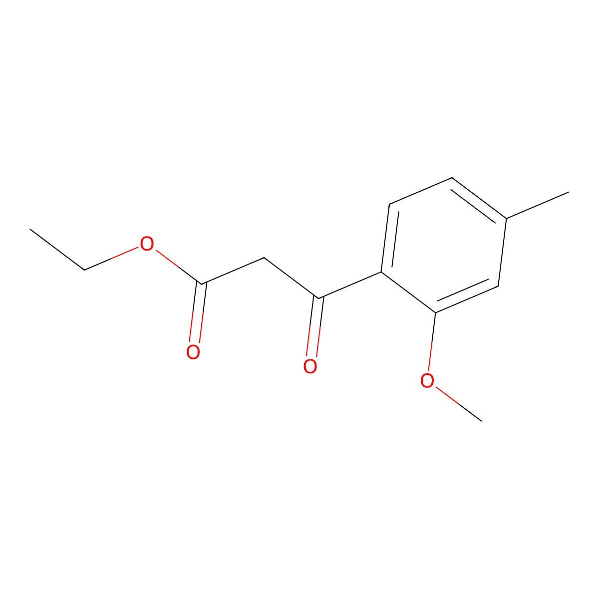 Ethyl 3-(2-methoxy-4-methylphenyl)-3-oxopropanoate molecular structure, CAS 125041-96-5