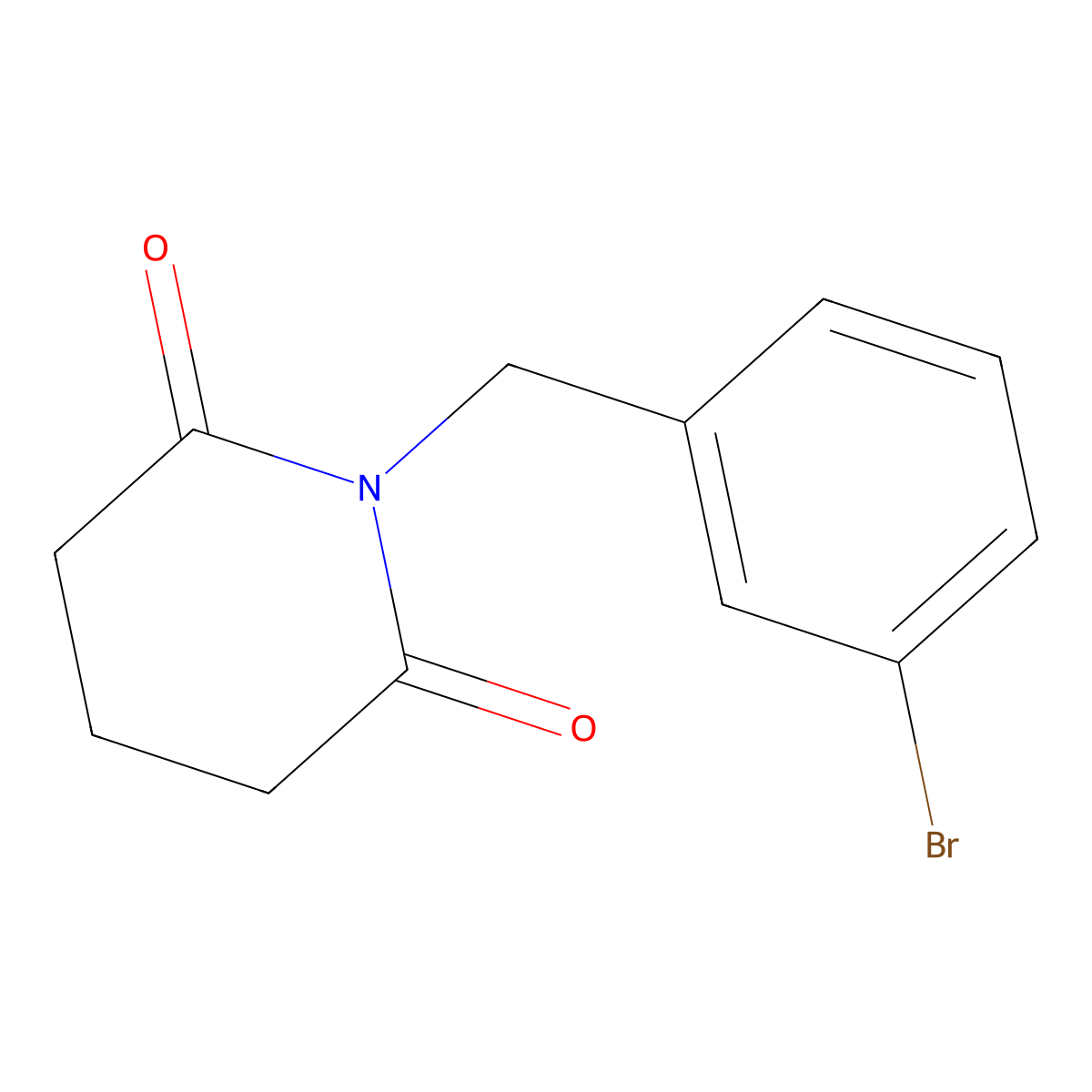 1-[(3-Bromophenyl)methyl]piperidine-2,6-dione molecular structure, CAS 1250410-73-1