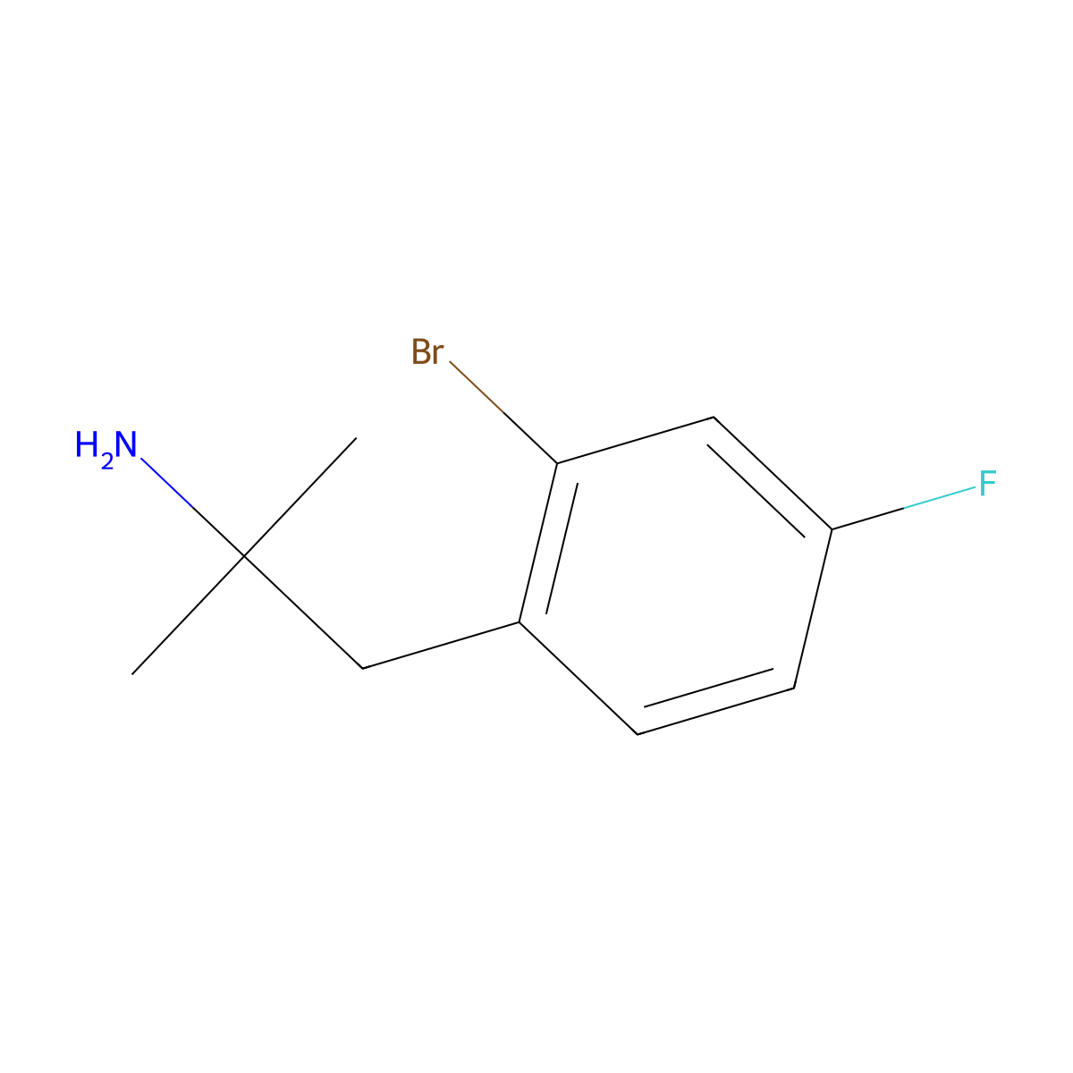 1-(2-Bromo-4-fluorophenyl)-2-methylpropan-2-amine molecular structure, CAS 1250410-95-7