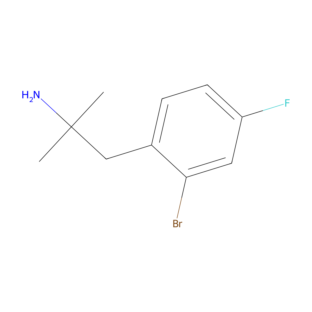 1-(2-Bromo-4-fluorophenyl)-2-methylpropan-2-amine molecular structure, CAS 1250410-95-7