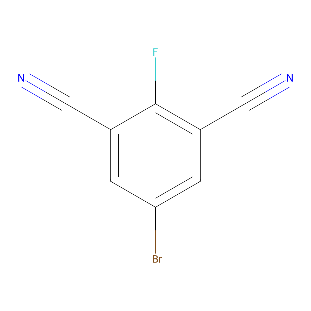 5-Bromo-2-fluoroisophthalonitrile molecular structure, CAS 1250411-83-6
